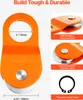 A product image showcasing an orange pulley with various feature callouts. Náhled obrázku produktu