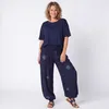 Haremshose Damen weite Hose mit Gummizug Sommerhose Gr. 36 Produktbild-Vorschau 3