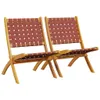 vidaXL Chaises de jardin 2 pcs. Pliable Rouge Bois massif Voir les images du produit 1