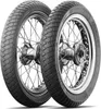 Two motorcycle tires and wheels are displayed on a white background. Podgląd zdjęcia produktu