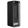 A black and gray electric heater with a digital display. Voir les images du produit