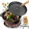 holz4home® Dutch Oven Set ohne Füße I 9L Feuertopf Produktbild-Vorschau 1