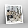 Poster - Poster ohne Rahmen - Rudel Wölfe Winter - 60x60 cm Produktbild-Vorschau 7