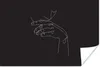 MuchoWow® Poster Kopf - Hand - Strichzeichnung 180x120 cm - Produktbild-Vorschau 1