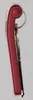 A close-up side view of a red key clip with a silver key attached. Produktbild-Vorschau