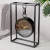 Kovové stolové hodiny 20x31 cm čierne Náhľad obrázku produktu 4