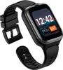 A black smartwatch with a black strap is shown against a white background. The watch face displays the time, date, and day of the week. Anteprima dell’immagine prodotto