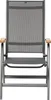 A front view of a folding outdoor chair.