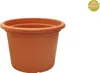 A terracotta colored plant pot on a white background. Produktbild-Vorschau