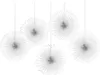 Rosone appeso decorazione soffitto 5 pezzi bianco 15cm - Anteprima dell’immagine prodotto 2