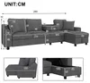 Merax L-Form Ecksofa 4 Sitzer, Chenille Sofa Mit Produktbild-Vorschau 8