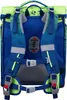 The back of a child's backpack with adjustable straps and padding. Voir les images du produit