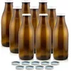 Milch Glasflaschen braun im Set mit 9 Flaschen und Ersatzdeckeln weiss Produktbild-Vorschau