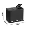 3fach Edelstahl Mülleimer 36l Küche Schwarz Matt | Produktbild-Vorschau 7