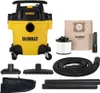 A collection of Dewalt vacuum cleaner parts and accessories laid out on a white background. Produktbild-Vorschau