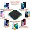 A collage of smartphones and a wireless charger, illustrating compatibility. Produktbild-Vorschau