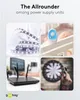 A collage of four images showcasing different applications of power supply units, including LED strips, a baby monitor, a router, and a dartboard. Náhľad obrázku produktu