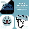 A collage of images showcasing a PUKY HELMET M, highlighting its features. Produktbild-Vorschau