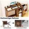 A desk with a laptop, notebook, and accessories, with close-up images highlighting product features. Produktbild-Vorschau