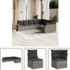 The Living Store 9-tlg. Garten-Sofagarnitur mit Kissen Grau Produktbild-Vorschau 1