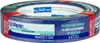 A roll of blue painter's tape with product information printed on it. Produktbild-Vorschau