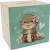 Baby Otter Spardose aus Holz mit Spruch Für Kleinigkeiten Produktbild-Vorschau 1