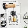 Aprica »Aprica« Wandlampe aus Metall/Holz in Schwarz/Natur Produktbild-Vorschau 2