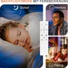 A collage of images showing a child sleeping, a man looking at a screen, two children drawing, and a remote control, with text overlays describing features like 'Nachtlichtmode', 'Schlaf', 'Memory', and 'Timing'. Anteprima dell’immagine prodotto