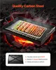 A grill plate with food on it, placed over hot coals. Produktbild-Vorschau