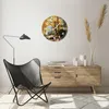 Wanduhr - Rund - Glasuhr - Herbst berg wald natur - 40x40cm Produktbild-Vorschau 6
