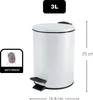 A white pedal bin with dimensions indicated. Anteprima dell’immagine prodotto