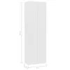 A white tall cabinet with dimensions shown. Produktbild-Vorschau