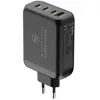 A black USB-C GaN charger with multiple ports. Produktbild-Vorschau