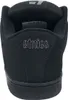 Close-up view of the back of a black sneaker. Produktbild-Vorschau