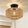 JDONG Deckenleuchte aus Rattan, Ø30CM,Boho Pendelleuchte Produktbild-Vorschau 1