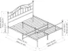 A technical drawing of a metal bed frame with dimensions indicated. Voir les images du produit
