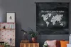 MuchoWow® Wandteppich Wandbehang Weltkarte - Blackboard - Produktbild-Vorschau 5