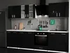 A modern black and white kitchen with appliances and cabinets. Náhľad obrázku produktu