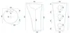 Technical drawings of a sink with dimensions. Náhled obrázku produktu