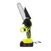 A cordless mini chainsaw with a battery pack, shown against a white background. Produktbild-Vorschau