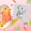 Mr. & Mrs. Panda Grußkarte Gastwirtin Herz - Grau Pastell - Produktbild-Vorschau 5