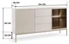 Moderne commode met ribbels, model LAGOS K2D3SZ, kasjmier Productafbeelding-voorbeeld 3