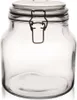 A clear glass jar with a clamp lid. Produktbild-Vorschau