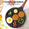 YASHE Pancake Pfanne Kinder mit Smiley, 7-Loch Antihaft Produktbild-Vorschau 2