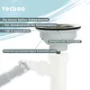 A diagram showing a sink strainer valve with descriptive text labels. Produktbild-Vorschau