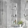 vidaXL Duschnische Weiß 90 x 30 x 9,5 cm Edelstahl Produktbild-Vorschau 2