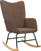 vidaXL Chaise à bascule Marron Tissu Voir les images du produit 1