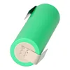 A single green battery with silver metal tabs on a white background. Produktbild-Vorschau