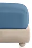 Spannbettlaken 100% Baumwoll-Satin 200x200+30 cm Blau für Produktbild-Vorschau 1