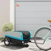vidaXL Rimorchio per biciclette nero e blu 45 kg di ferro Anteprima dell’immagine prodotto 2